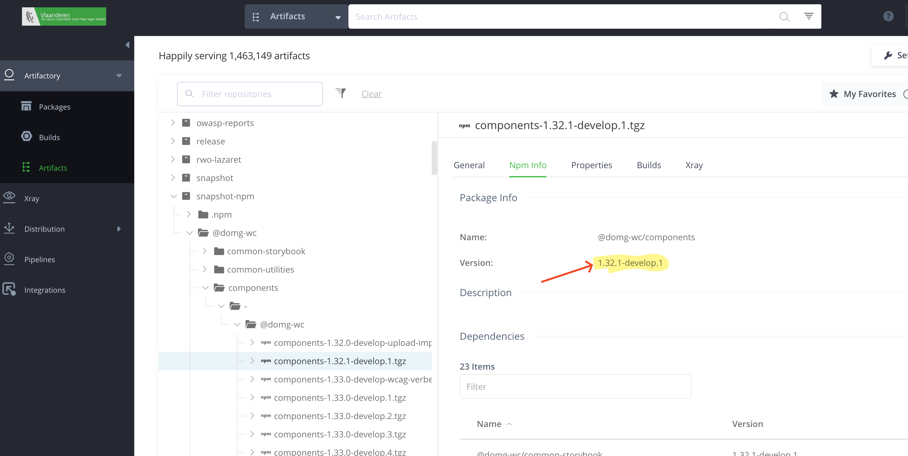 screenshot artifactory